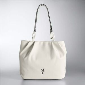 NWT Simply Vera Wang Daley Tote Shoulder Bag Light Grey